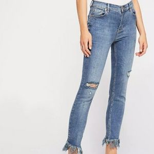 Free People Great Heights Frayed Skinny Jeans